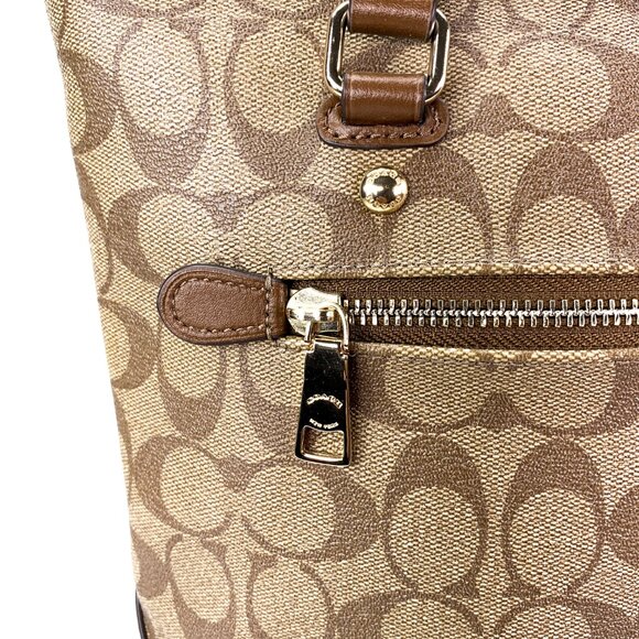 COACH Signature C Coated Canvas Brown Tote Shoulder Bag - J1723-F58294 - Picture 16 of 16